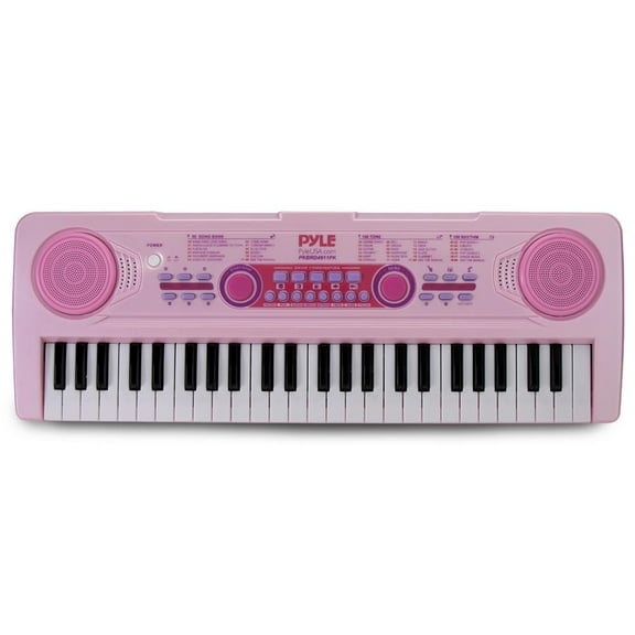 Pyle Portable Rechargeable Kids Music Keyboard with Wired Mic