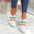 thumbnail image 6 of JINMGG Sneakers for Women Plus Clearance Women's Fashion Casual Rainbow Slip On Mesh Breathable Sport Sneakers Shoes White 41, 6 of 9
