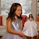 thumbnail image 5 of Barbie Signature 2021 Holiday Doll (12-inch, Brunette Hair) in Silver Gown, with Doll Stand and Certificate of Authenticity, Gift for 6 Year Olds and Up Barbie -, 5 of 6