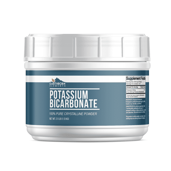 Earthborn Elements Potassium Bicarbonate 2.5 lb, Mess-Free Tub, Pure & Undiluted