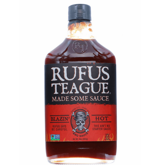 Rufus Teague Gluten Free Blazin Hot BBQ Sauce, 15 oz [Pack of 6]