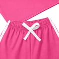 thumbnail image 4 of Mifsaly 2 Piece Short Sets for Girls Summer Short Sleeve Crewneck Cropped T-Shirts and Athletic Shorts Kids Breathable Casual Sportswear Clothes, 4 of 7