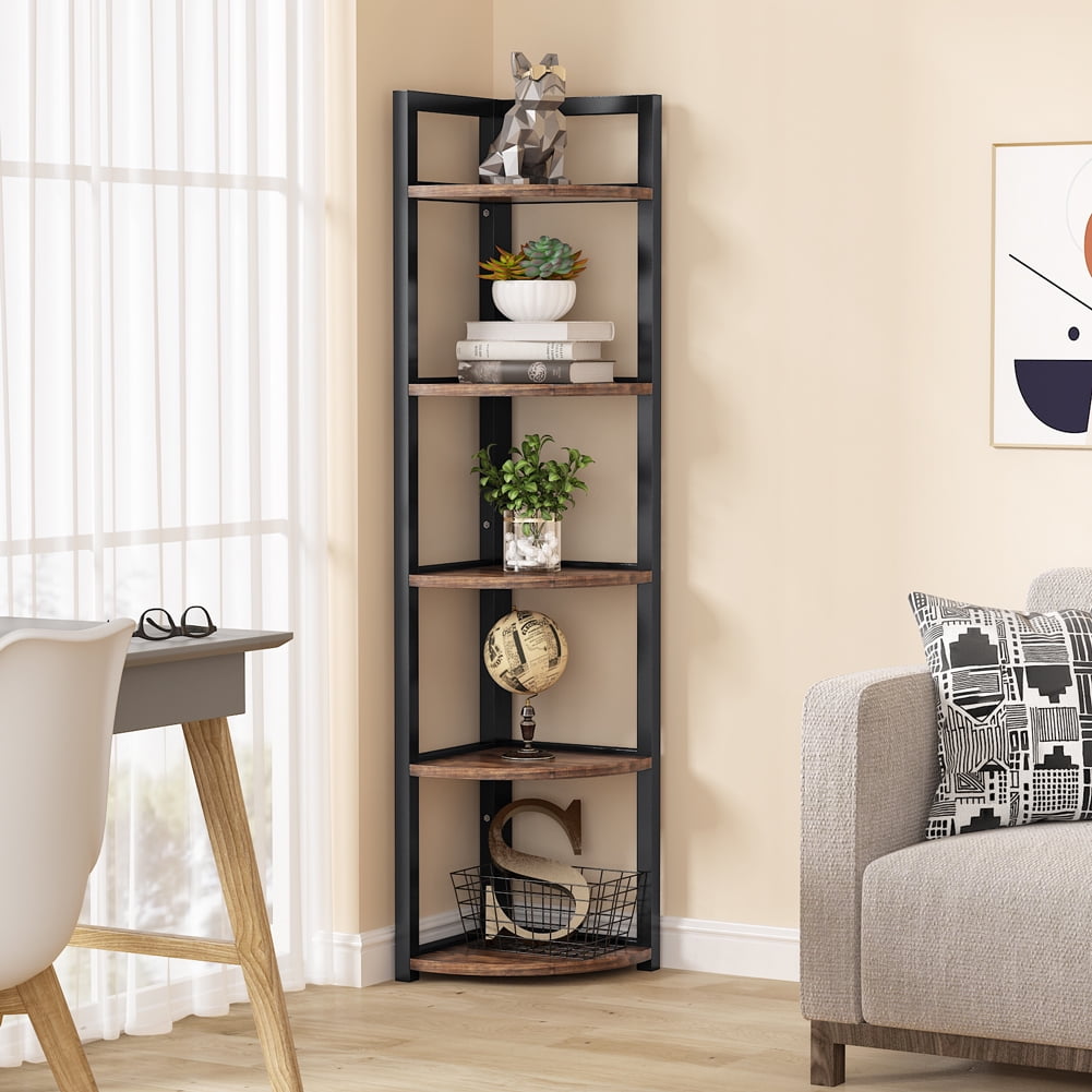 4-Tier Corner Shelf Wall Mount Bookcase Storage Rack Plant Stand Home Furniture 