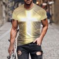 thumbnail image 1 of Mefallenssiah Hauts pour Hommes, Liquidation T-Shirt à Col Rond Imprimé Automne Mode Décontractée Manches Courtes, 1 of 5