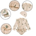 thumbnail image 2 of Qudderr Baby Kids Long Sleeve Swimsuit with Cap 2PCS Set for Girls UPF 50+ One Piece Bathing Suit Printed Rash Guard Girls Swimwear Outfit, 2 of 9