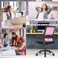 thumbnail image 4 of BestOffice Desk Chair Mesh Ergonomic Executive Lumbar Support Adjustable Stool Rolling, Pink, 4 of 7