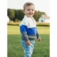 thumbnail image 5 of Gzhioc Toddler Baby Boy Fall Sweater 6 9 12 18 24 Months 2T 3T Lapel Collar Long Sleeve Patchwork Upper Button Down Pullover Warm Knit Tops, 5 of 9