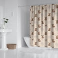 thumbnail image 2 of Beige Highland Cow Flower Pattern Shower Curtain 72"x72" ,Bathroom Decorative Shower Curtains Set with 12 Hooks,Modern Waterproof Washable Shower Curtain, 2 of 6