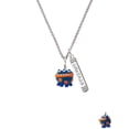 thumbnail image 2 of Delight Jewelry Resin Blue Alien with Orange Dots Silvertone Courage Strength Wisdom Honesty Bar Charm Necklace, 23", 2 of 4