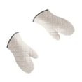 thumbnail image 2 of 2pcs White Cotton Cloth Heat Resistant Gloves Kitchen Oven Mitt Cooking Tools for Home Restaurant (Small Size), 2 of 6