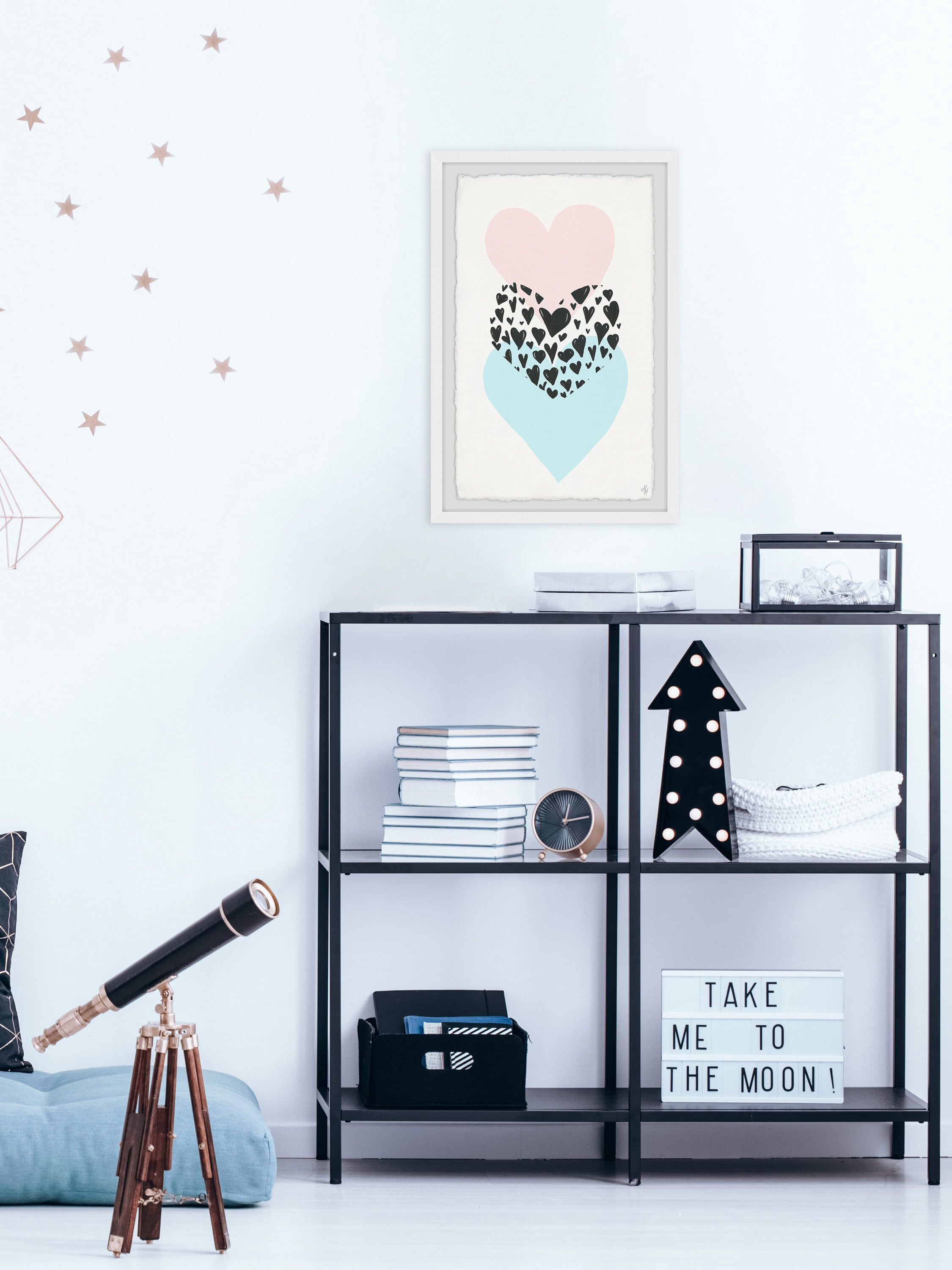 Marmont Hill Triple Hearts Framed Wall Art