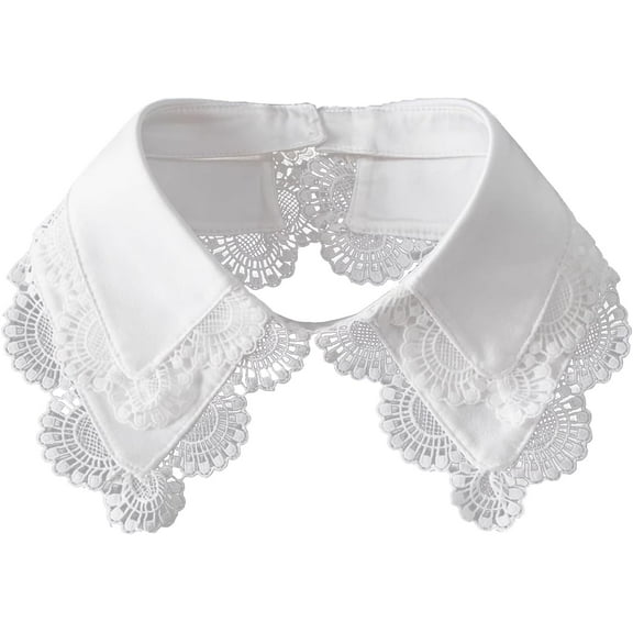 Detachable Dickey Faux Lapel False Collar Black White for Women Girls