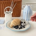 thumbnail image 4 of Ensemble d'Assiettes à Salade, Ensemble d'Assiettes à Lunch en Porcelaine, Assiette à Dessert Compatible Micro-Ondes, 4 of 5
