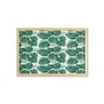 thumbnail image 1 of Leaves Wall Art with Frame, Rhythmic Wild Monstera Leaf Pinnate Motifs on Plain Backdrop Illustration, Printed Fabric Poster for Bathroom Living Room, 35" x 23", White and Jade Green, by Ambesonne, 1 of 2