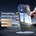 thumbnail image 3 of Dteck for iPhone 15 Pro Max Back Case, Shockproof Slim Clear Hard PC Back with Soft TPU Bumper Scratch Resistant Protective Transparent Anti-Scratch Phone Case, Blue, 3 of 5
