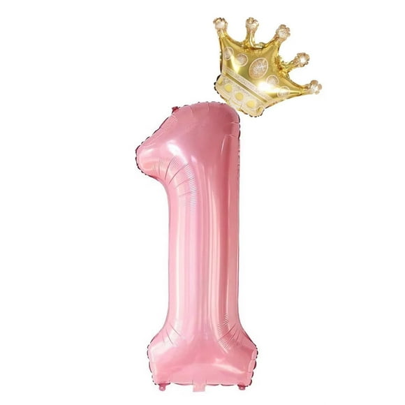 Set de globos grnsce número 1 rosa de 40" con corona