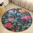 thumbnail image 4 of Boho Vintage Floral Washable Round Rug -Circle Area Rugs for Nursery Bedroom, Vintage Non Slip Non Shedding Low Pile Carpet for Living Room Coffee Table Entryway, 4 of 6