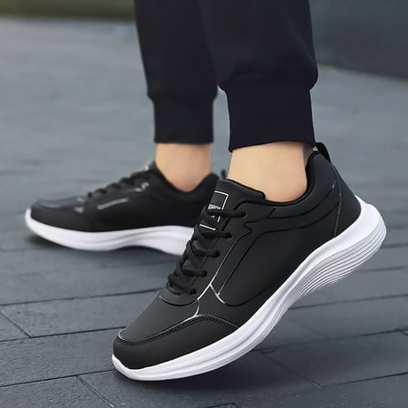 

YOUSNH Fashion Autumn Men Sports Shoes Flat Non Lace up Waterproof Upper Lightweight and Comfortable Sneakers for Men White 12