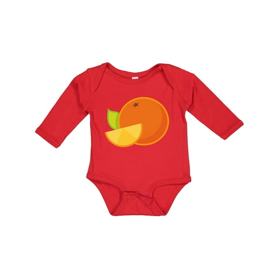 Inktastic Orange Fruit Boys or Girls Long Sleeve Baby Bodysuit
