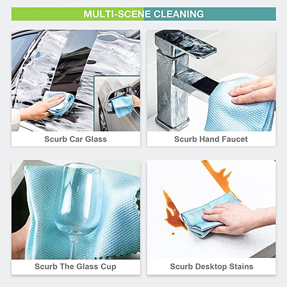Kepooman 12Pack Microfiber Cleaning Cloths, All-Purpose Softer Highly Absorbent, Lint Free - Streak Free Wash Cloth for House, Kitchen, Car, Window, Gifts, Multicolor