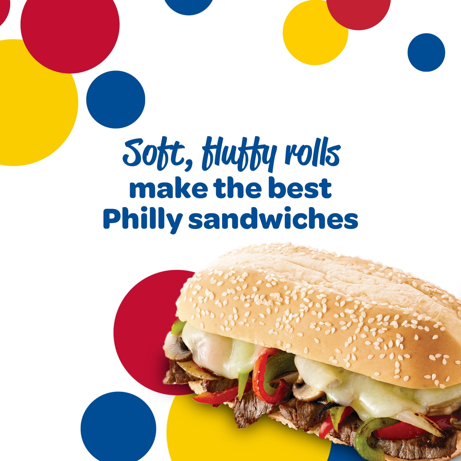 Wonder Bread Philly Steak Rolls, White Bread Sub Rolls, 15 ounce, 6 Count
