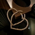 thumbnail image 5 of RSAMD Fashion Big Heart Crystal Hoop Earrings for Women Geometric Rhinestones Earr`JO-Silver, 5 of 7