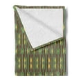 thumbnail image 2 of Kente Pattern Soft Flannel Fleece Throw Blanket, Retro Revival Diamond Line Pattern with Vertical Stripes, Cozy Plush for Indoor and Outdoor Use, 60" x 80", Sea Green Mustard, by Ambesonne, 2 of 5