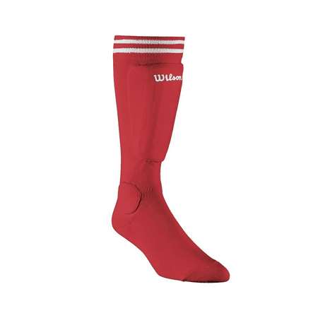 Wilson Peewee-Size Sock Shin Guards, Red