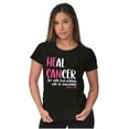 thumbnail image 4 of He Can Heal Cancer Religious BCA Womens Slim Fit Graphic Tee Brisco Brands X, 4 of 5