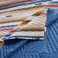 thumbnail image 7 of Benjara Rey 50 x 60 Quilted Throw Blanket-Ivory Multicolor Stripes Chevron Print, 7 of 7