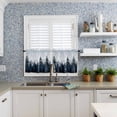 thumbnail image 6 of Half Window Curtain 36 Inches Long, Forest Window Treatment Curtain Drapes, Dark Blue Fall Bird Vintage Farmhouse Tree Small Tier Curtains for Bathroom Over Sink, 27.5"x36", 2 Panels, 6 of 7