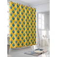 thumbnail image 3 of Shower Curtains Yellow Stripes Bath Curtain Blue Diamond Plaid Waterproof Bathroom Shower Curtain Set with Hooks Decoration 72 x 72 Inches, 3 of 7