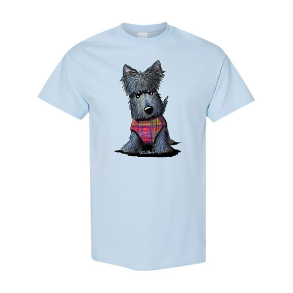 Inktastic Scottie Dog in Plaid T-Shirt