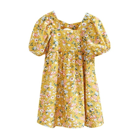 

ASEIDFNSA Girl Rompers Baby Girl Clothes Animals Girl s Summer Floral Dress Cute Printed Princess Skirt Vintage Casual Outing 1 To 9 Years