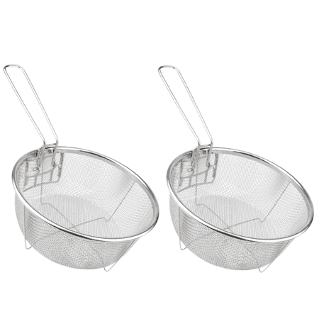 

Stainless Steel Round Wire Fry Basket 7.87 inch 2 Pack