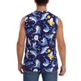 thumbnail image 4 of Bingfone Cute Shark Pattern Men's Tank Tops Workout Sleeveless Tee Shirts Running Beach Tanks for Men-Large, 4 of 7