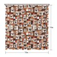 thumbnail image 5 of Rooster and Frame Brown Pattern Modern Waterproof Shower Curtain Set with 12 Hooks, Washable Decorative Bathroom Shower Curtain, 5 of 6