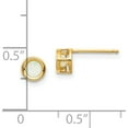 thumbnail image 4 of 14K Yellow Gold 4mm Round Bezel October/Opal Post Earrings (4 X 4) Made In India xbe10, 4 of 5