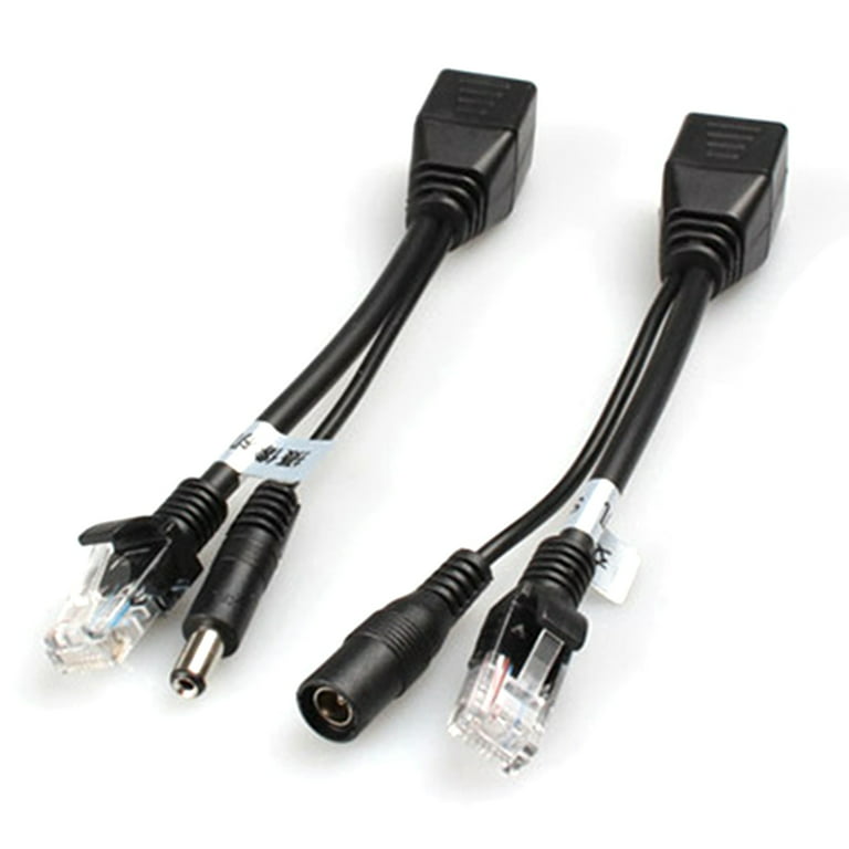 10Pcs(5Pair) POE Splitter POE Switch POE Cable Adapter Tape Screened 5V 12V  24V 48V Power Supply Cable 5.5X2.1mm 