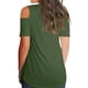 thumbnail image 2 of Blusa suelta de manga corta con camiseta sexy para niña con hombros descubiertos, Verde, L Advancent AP001291-33, 2 of 3