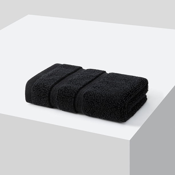 Xiao Hua Toallas de mano de algodón, 6 paños faciales negros, 34*34cm/13.39*13.39in Paños de lavado de algodón para tu rostro, suaves y absorbentes, ideales para el baño/cocina/viajes.