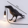 thumbnail image 2 of Lámpara de pájaro de resina, luz Led de cuervo, lámpara de pared para dormitorio, lámpara de mesa, decoración artística para sala de estar (negro #1), 2 of 5