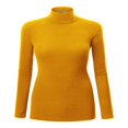 thumbnail image 1 of Women‘s Long Sleeve Rib Turtleneck Top Pullover Sweater L RED, 1 of 6
