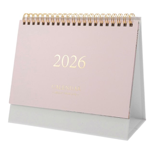 Minimalist Pink Flip Calendar for Desk Portable Monthly Planner with Premium Paper, Space Saving Design for Home and Office Decor