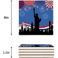 thumbnail image 3 of FMSHPON Independence Day American Flag Set of 4 Coaster for Drinks, Absorbent Ceramic Stone Coasters Cup Mat with Cork Base for Home Kitchen Room Coffee Table Bar Decor, 3 of 4