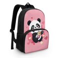 thumbnail image 3 of FOR U DESIGNS Panda Lunch Backpack for Kids Girls Teens School Backpack with Insulated Lunch Box, 2 Sides Pockets Bookbag Middle High School Shoulder Bag, Pink, 3 of 7