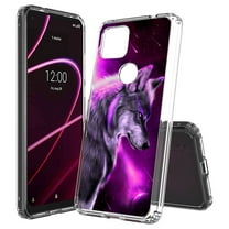 Beyond Cell compatible with T-Mobile Revvl 5G (2020) Case,, Transparent Clear Shock Absorption Cushion Bumper Corner Soft TPU   PC Cover Galaxy Wolf