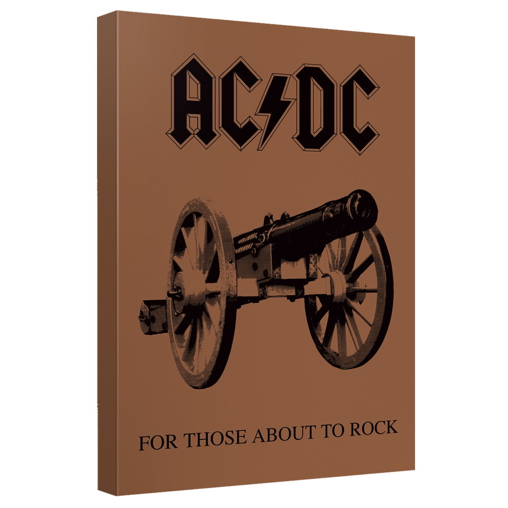 Acdc For Those About To Rock Cover Canvas Wall Art With Back Board White Walmart Com Walmart Com