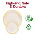 thumbnail image 4 of Smarty 7.5" Ivory Gold Harmony Rim Plastic Salad Plates 120ct, 4 of 6