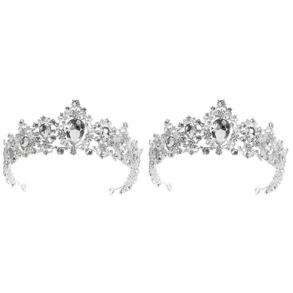 FOMIYES  2 Pieces Tiara Quinceanera Crystal Crown Chic Bridal Headpiece Bride
